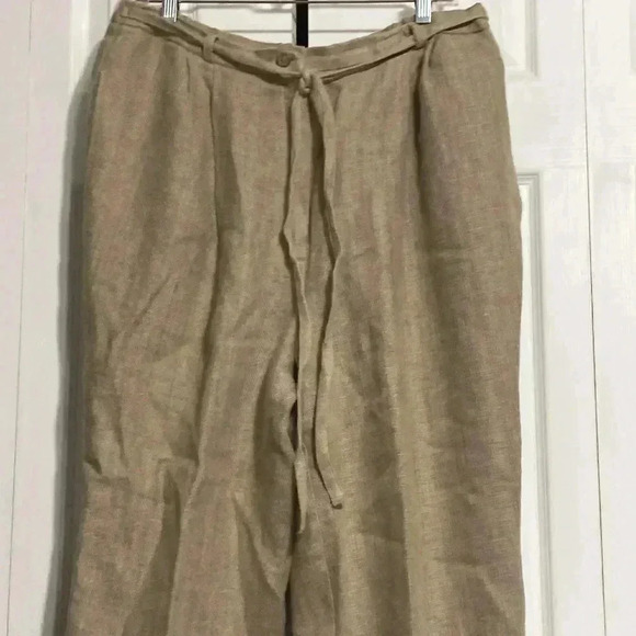 Harve Bernard linen lined tan pants trousers - Picture 3 of 11